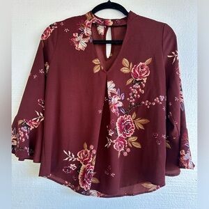Boho, 90’s western‎ inspired floral womens blouse size medium